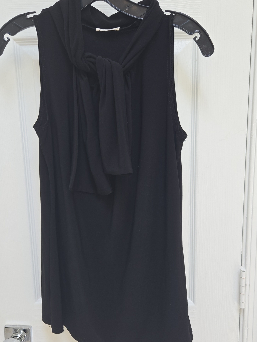 Sleeveless Black Tie-Neck Camisole - Classic Women's Tank